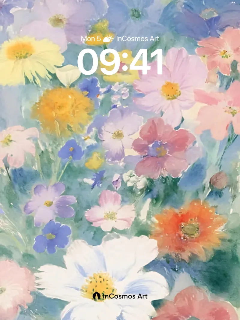 Whispering Bloom Wallpaper with Watercolor Light wallpaper for iPhone, iPad & Mac