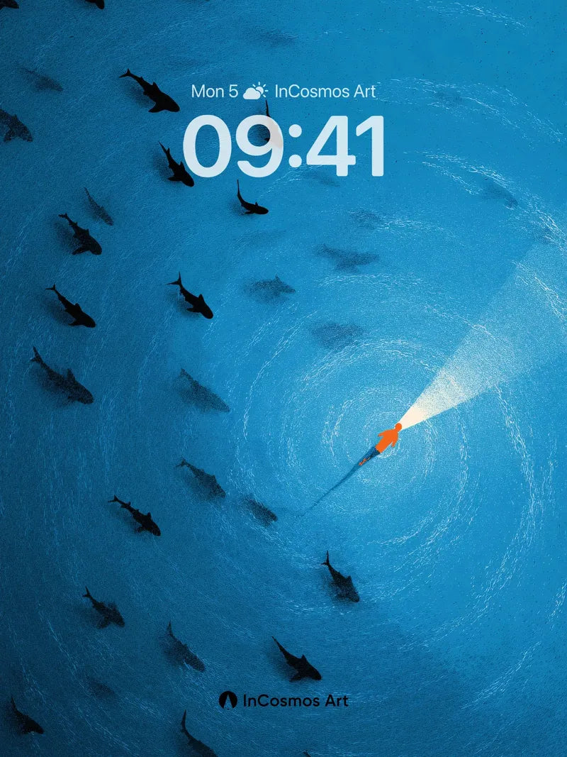 Deep Blue Abyss Wallpaper with Silent Currents