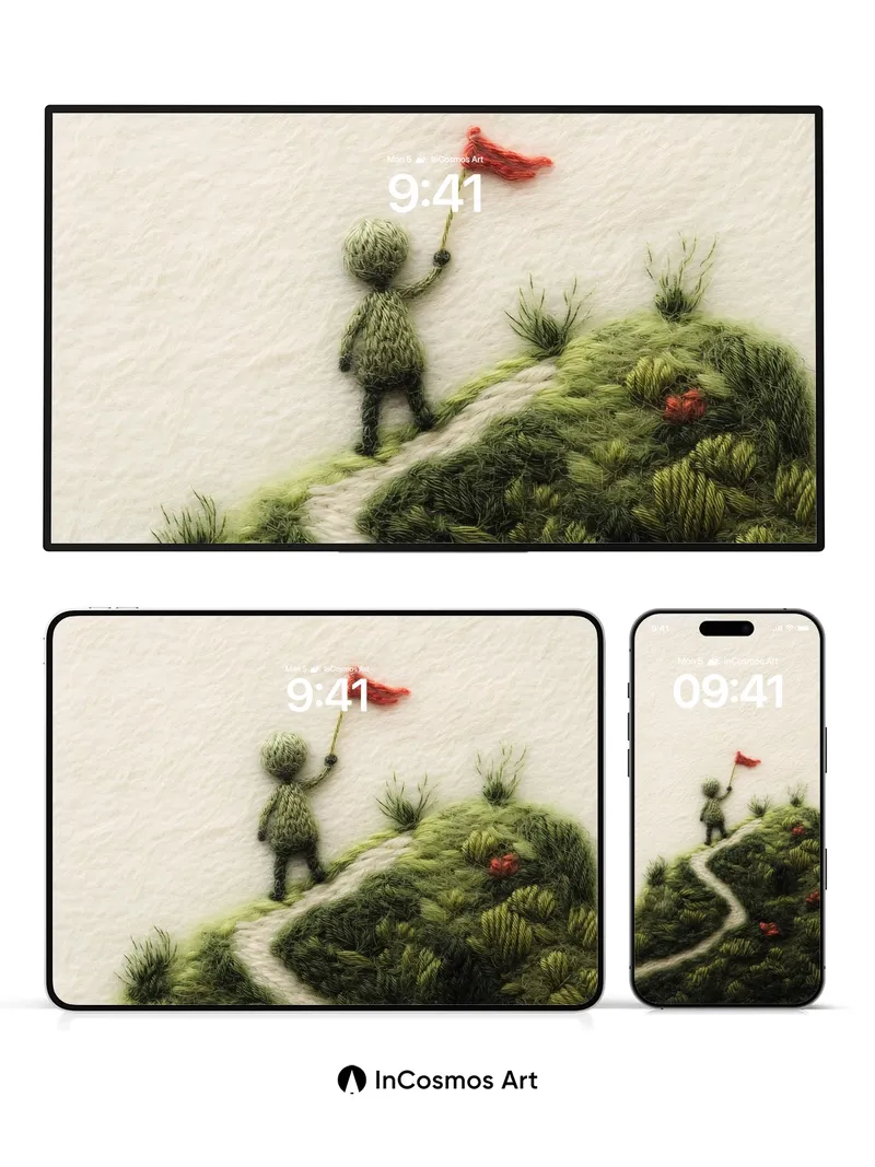 Whispering Summit Wallpaper with Threaded Path