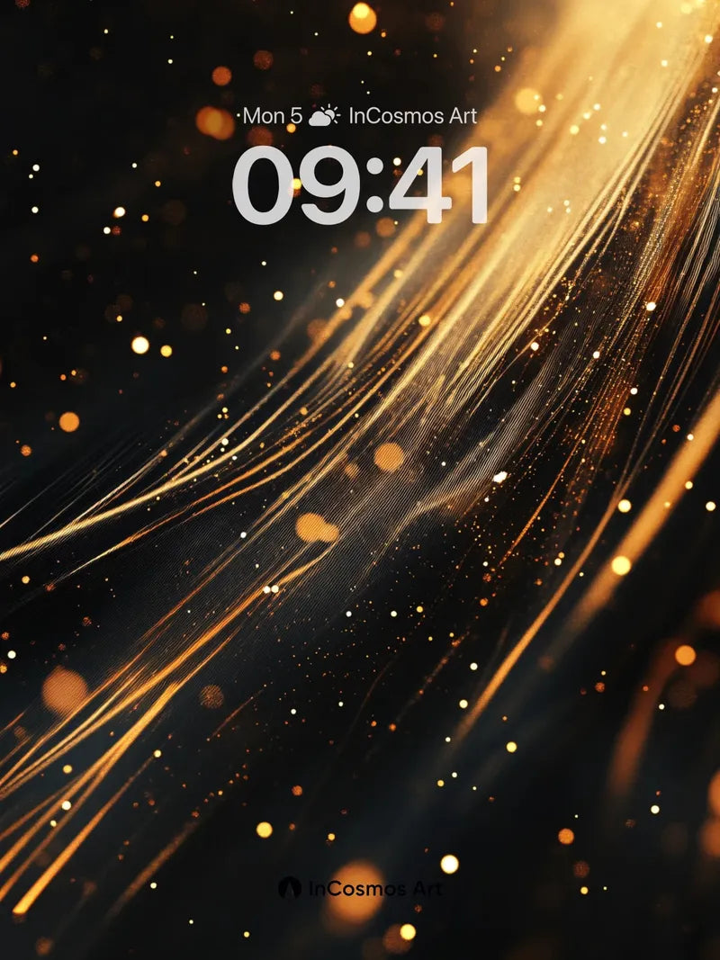 Golden Veil Wallpaper with Starlight Trails