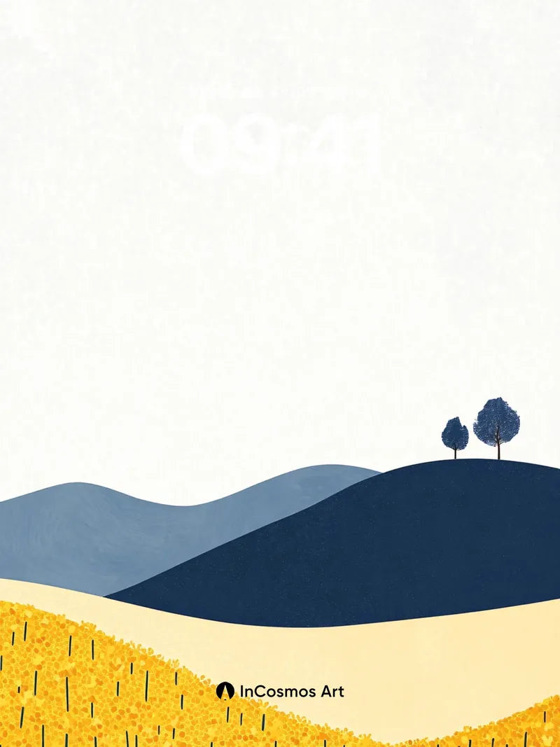 Serenity Field Wallpaper with Whispering Hills