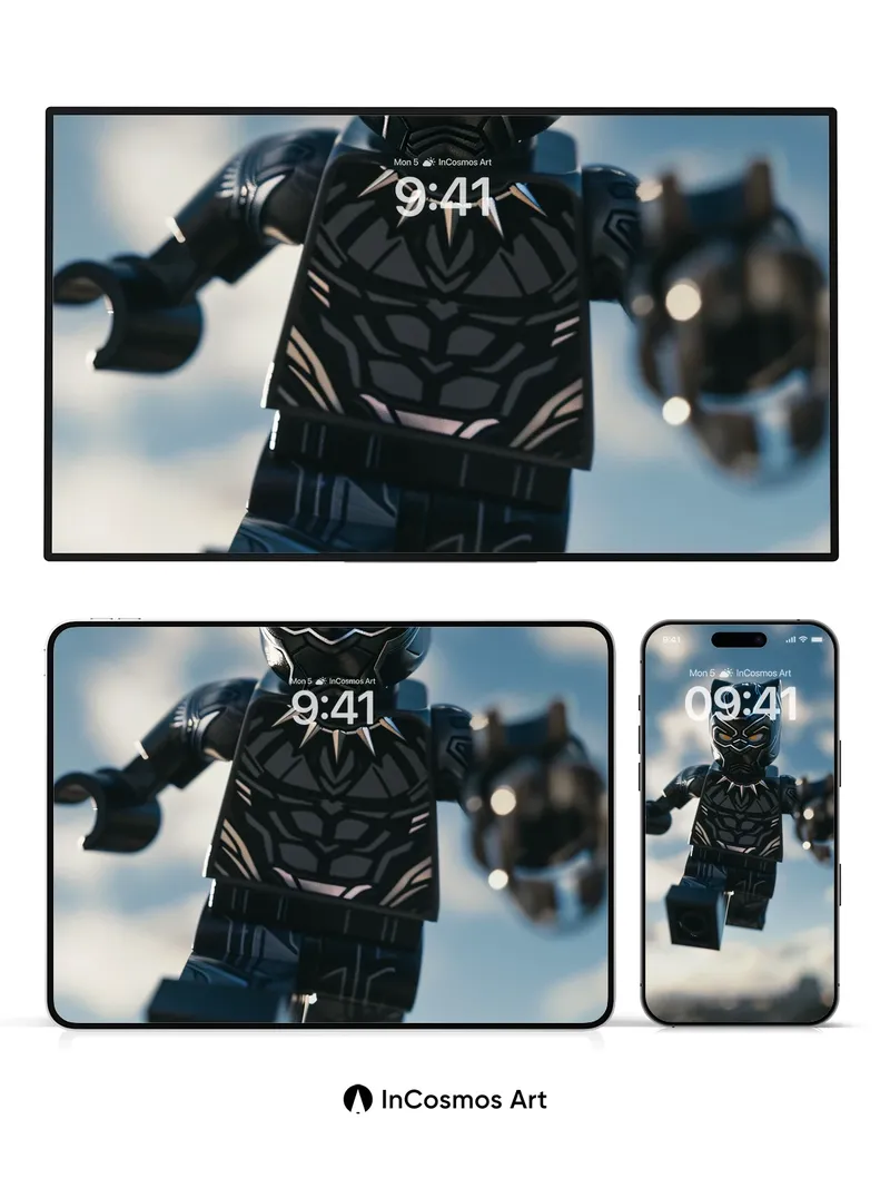 Futurist Panther Wallpaper with Floating Power