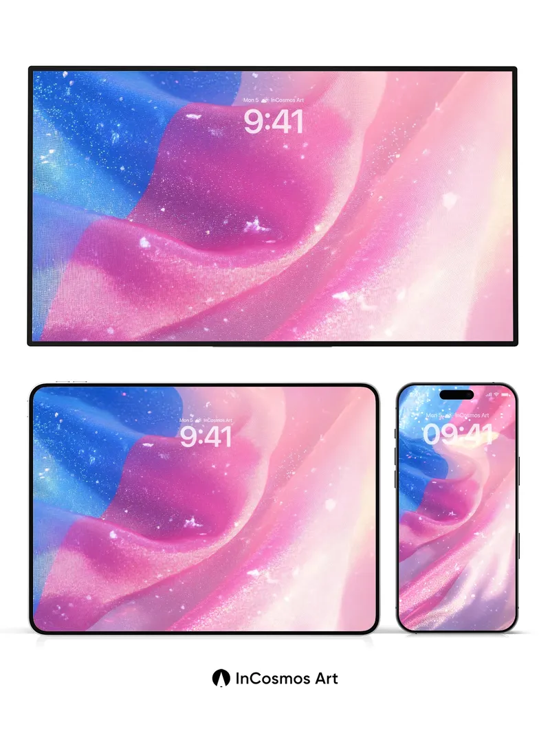 Cosmic Silk Wallpaper with Starlight Veil