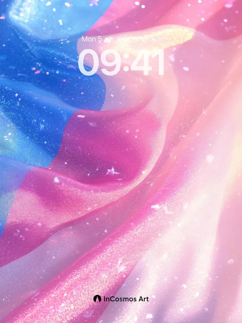 Cosmic Silk Wallpaper with Starlight Veil