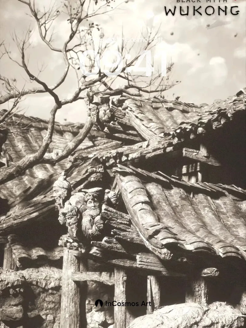 Whispering Ruins Wallpaper with Weathered Wood