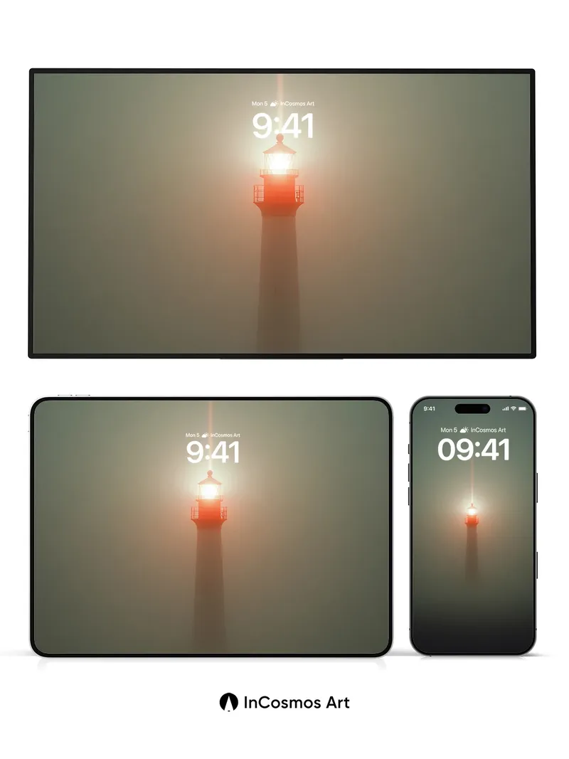 Fogbound Beacon Wallpaper with Ethereal Light