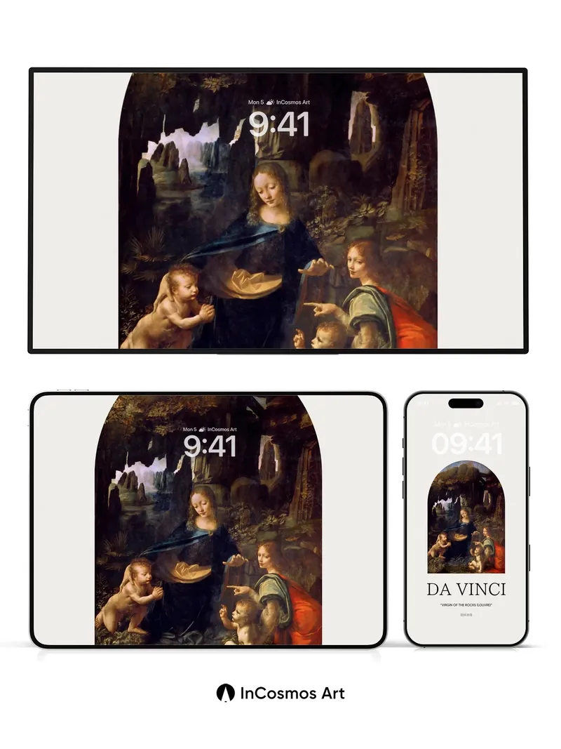 Mystic Light Wallpaper with Rock-Cradled Saints