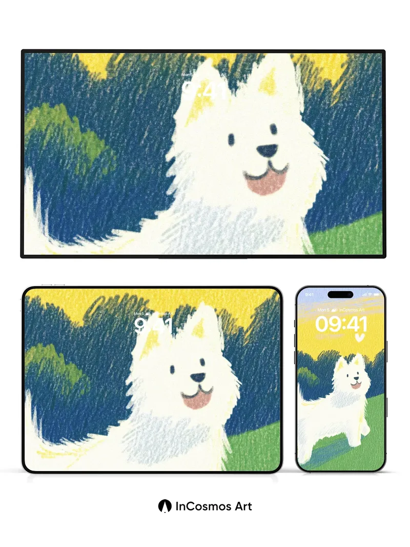 Sunlit Fluff Wallpaper with Heart Gleam