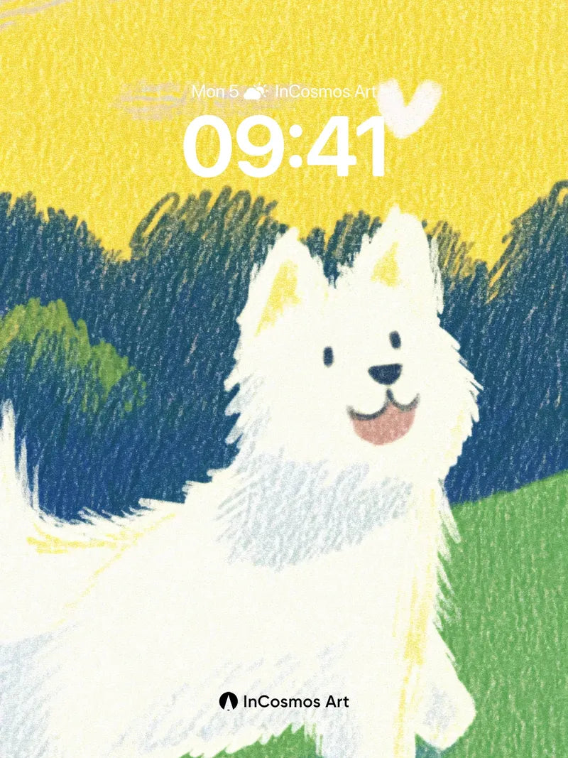 Sunlit Fluff Wallpaper with Heart Gleam