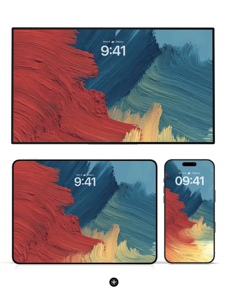 Dynamic Brushstroke Waves Wallpaper - Abstract Art Background