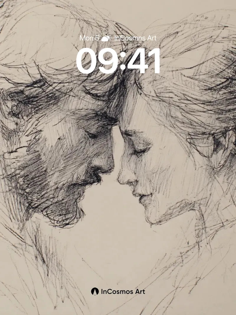 Whispering Charcoal Wallpaper with Intimate Lines