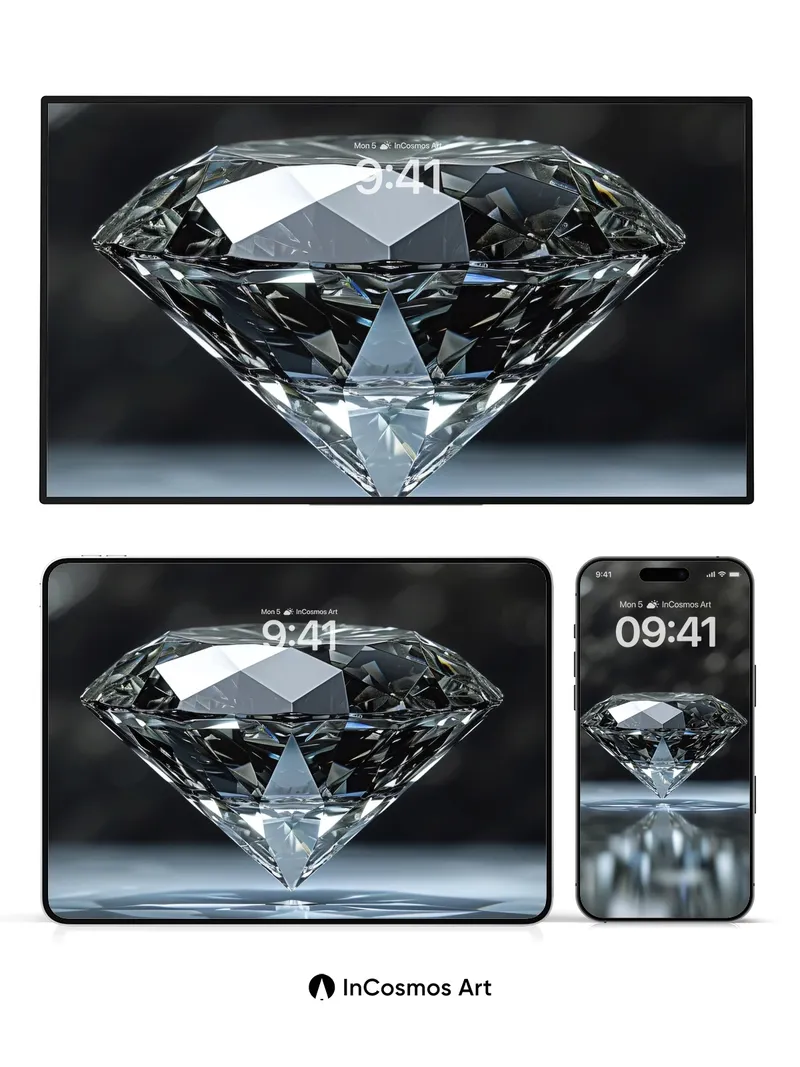 Crystal Echo Wallpaper with Liquid Reflection