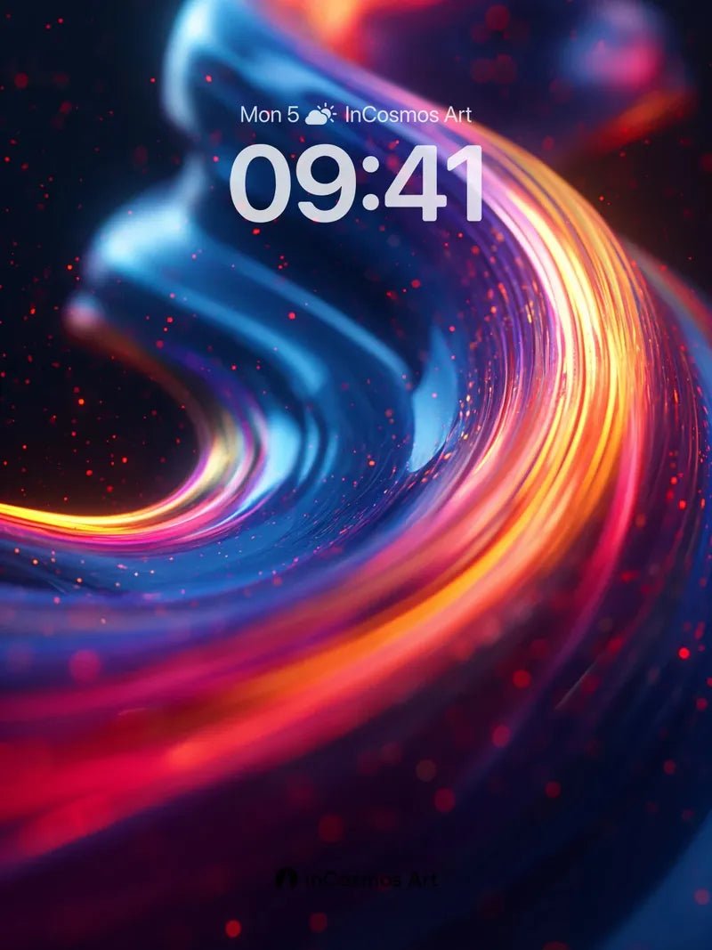 Cosmic Wave Wallpaper with Living Light