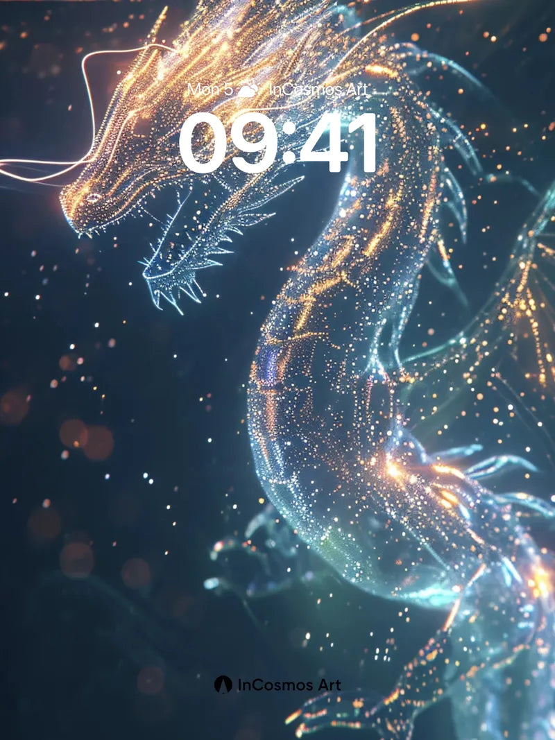 Luminous Dragon Wallpaper with Starlight Veins