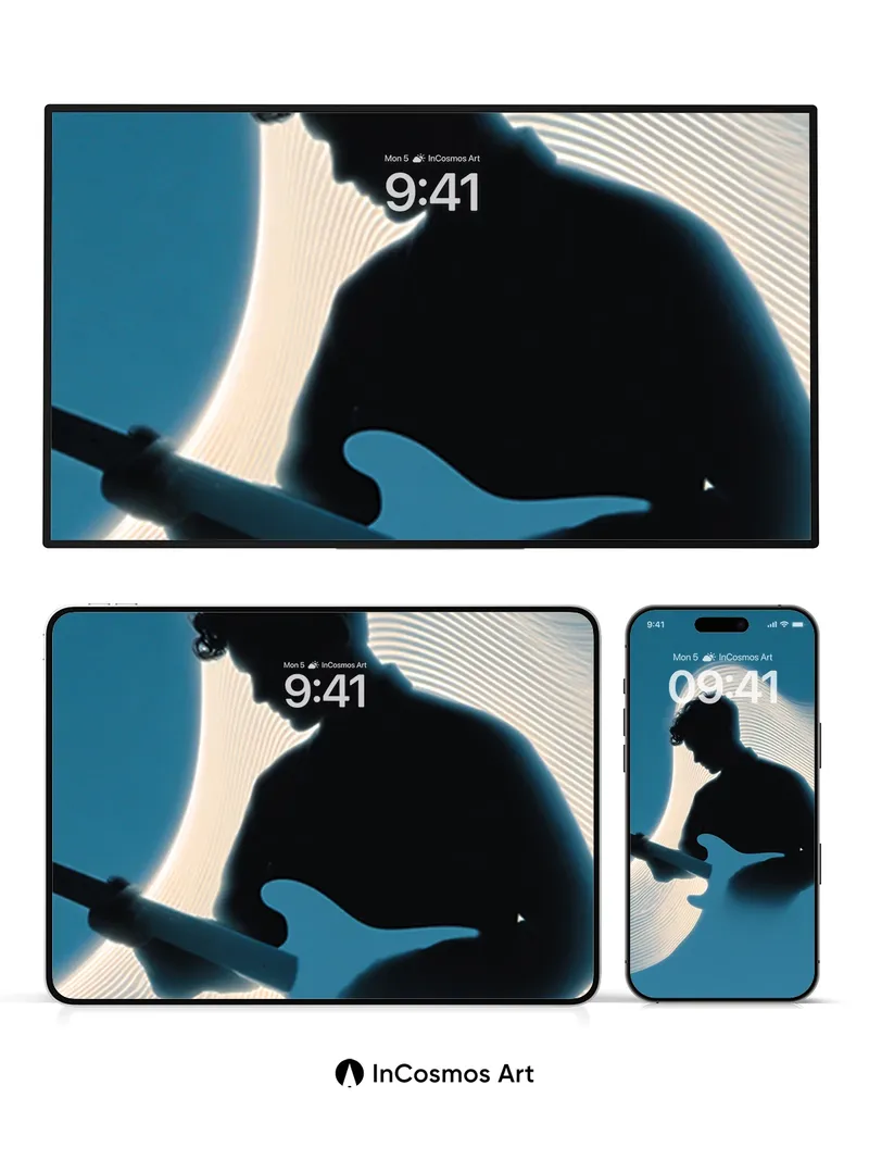 Silhouetted Reverie Wallpaper with Luminous Flow