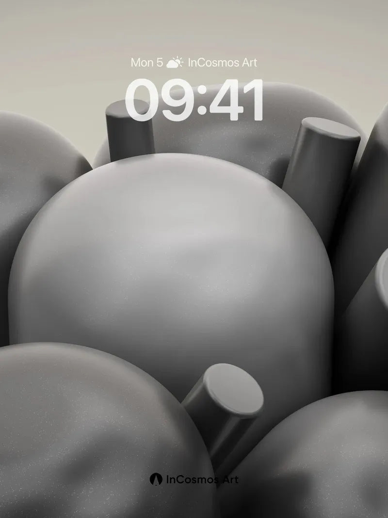 Sculpted Shadow Wallpaper with Silent Cylinders