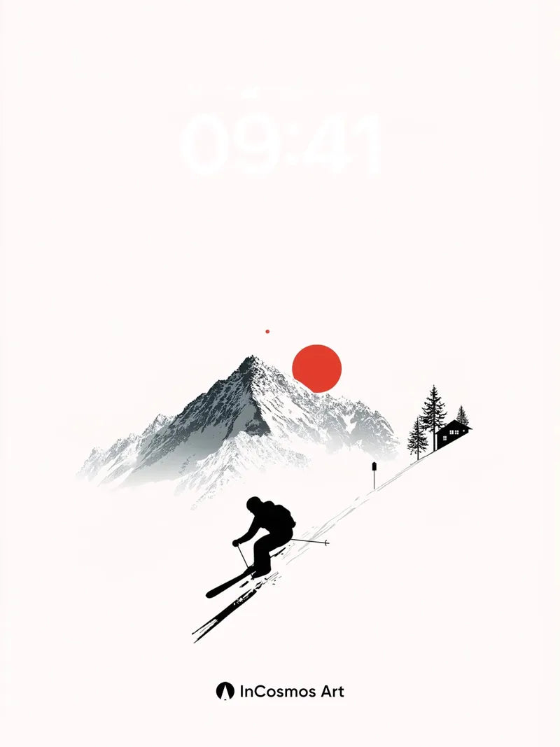 Silent Descent Wallpaper with Crimson Sun wallpaper for iPhone, iPad & Mac