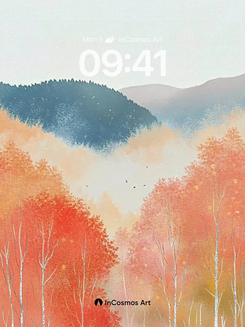Autumn Hush Wallpaper with Whispering Birches