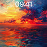 Crimson Horizon Wallpaper with Liquid Sky wallpaper for iPhone, iPad & Mac