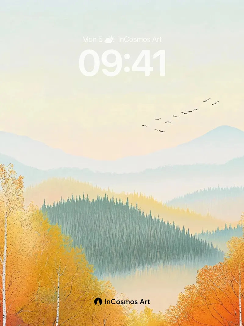 Autumn Hush Wallpaper with Whispering Birches