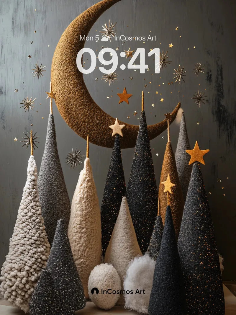 Velvet Night Forest Wallpaper with Moonlit Stars wallpaper for iPhone, iPad & Mac