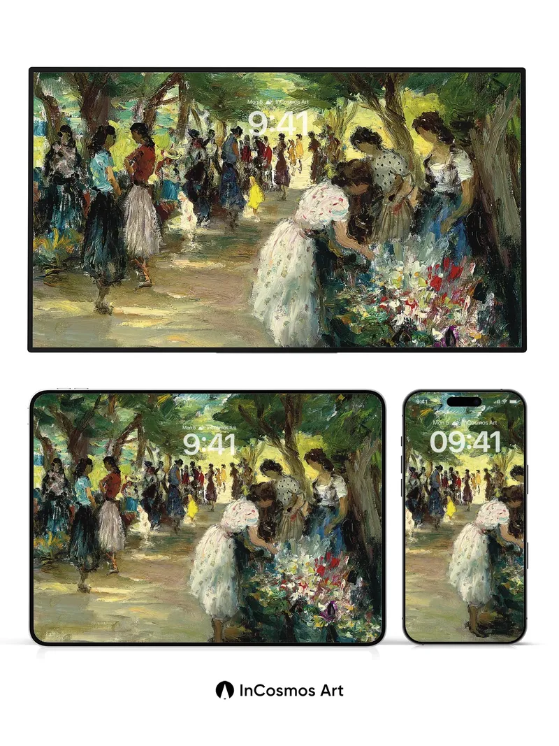 Sunlit Stroll Wallpaper with Dappled Light