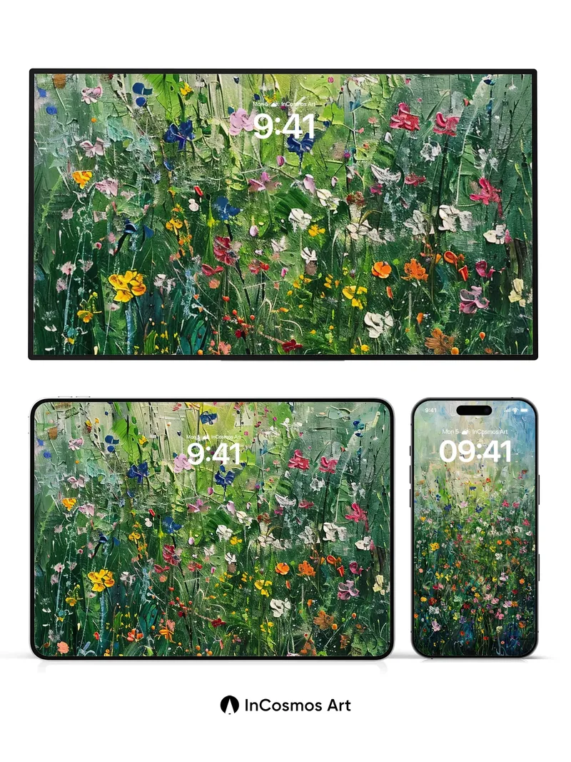 Whispering Meadow Wallpaper with Living Brushstrokes