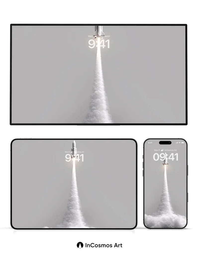 Ascendant Flame Wallpaper with Cosmic Trail