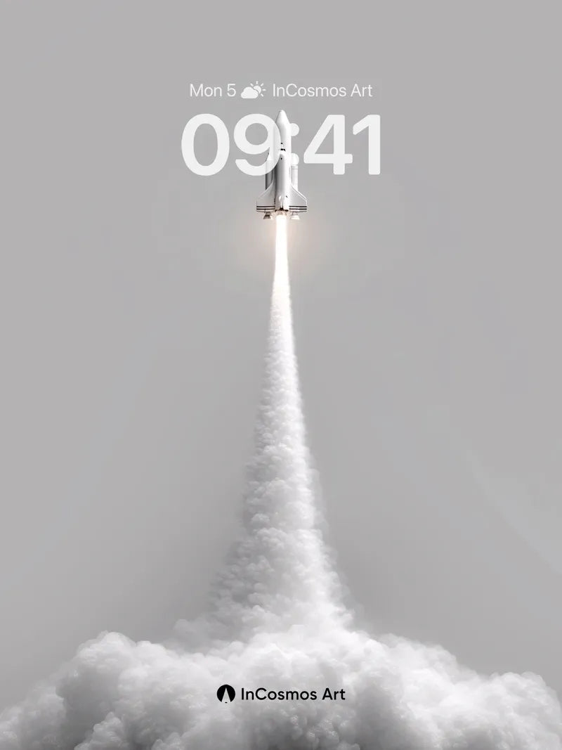 Ascendant Flame Wallpaper with Cosmic Trail