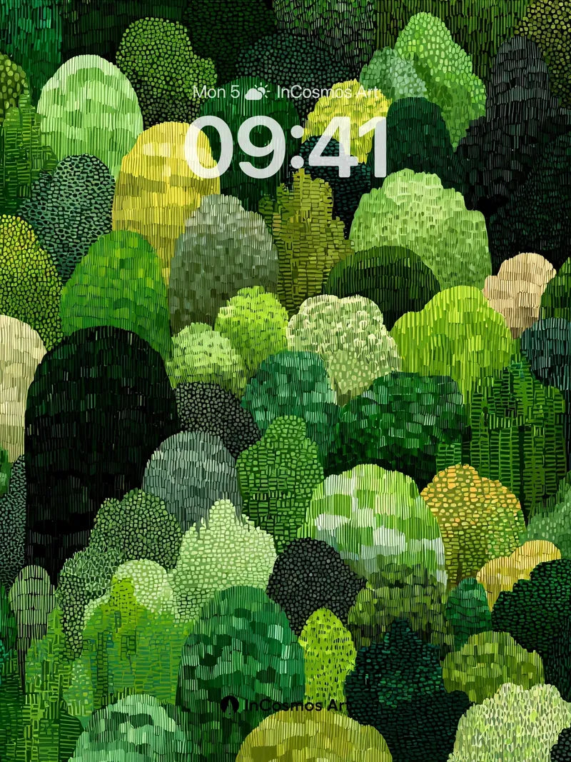 Emerald Thicket Wallpaper with Textured Canopy wallpaper for iPhone, iPad & Mac