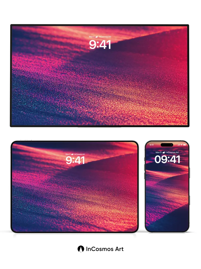 Luminous Dune Wallpaper with Cosmic Glow