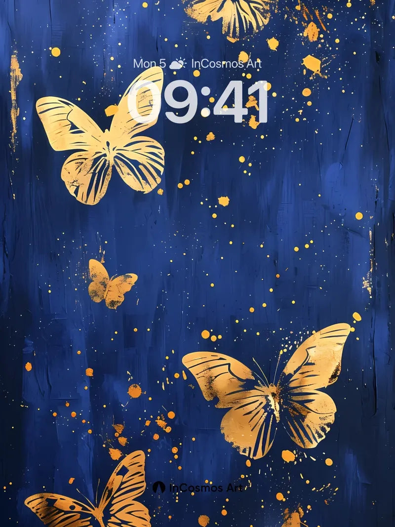 Golden Reverie Wallpaper with Midnight Flight