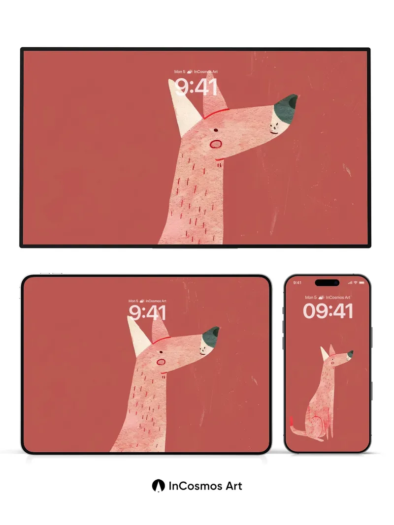 Whispering Canine Wallpaper with Textured Hues