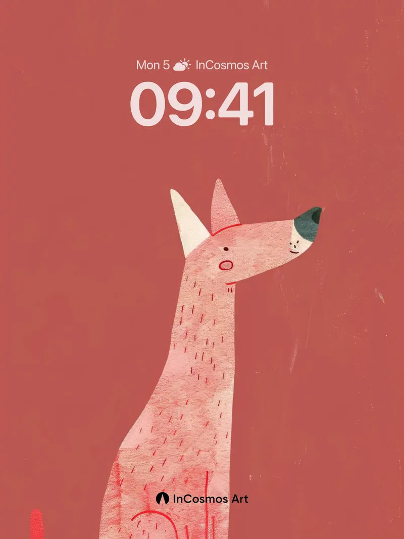 Whispering Canine Wallpaper with Textured Hues