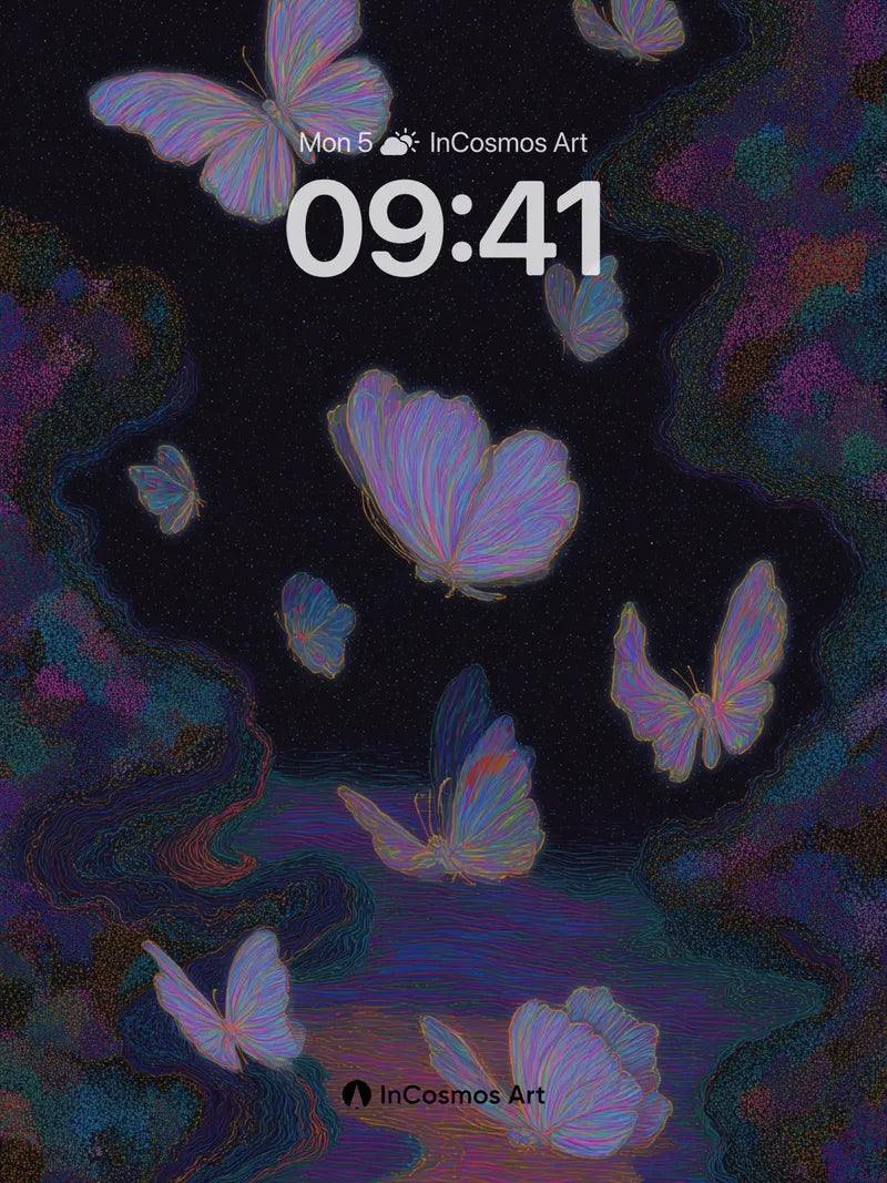 Luminous Mirage Wallpaper with Ethereal Butterflies