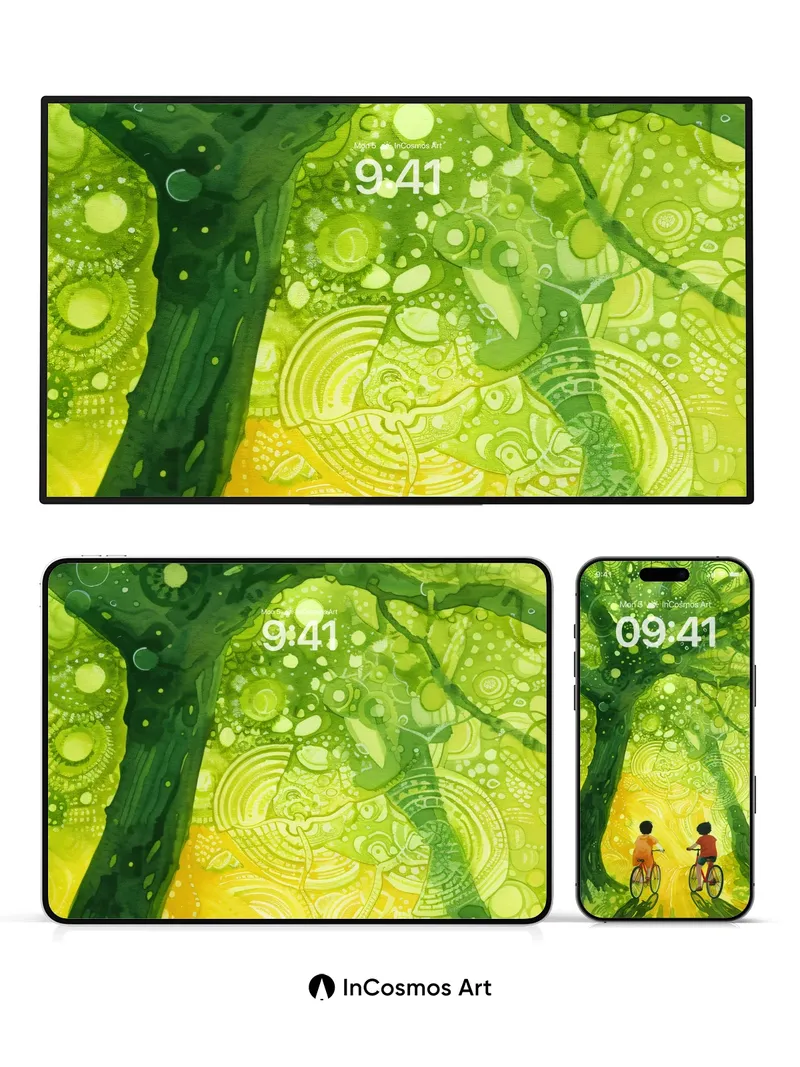 Whispering Canopy Wallpaper with Living Light