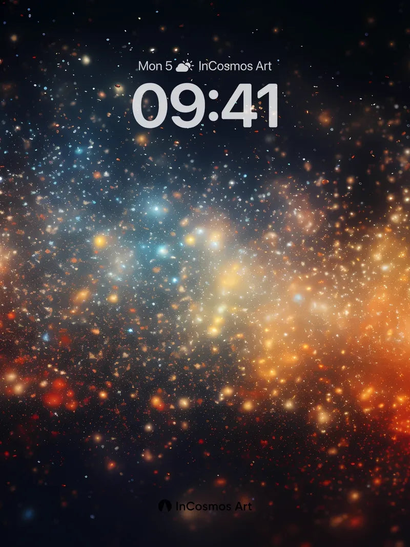 Cosmic Ember Wallpaper with Starlight Veil wallpaper for iPhone, iPad & Mac
