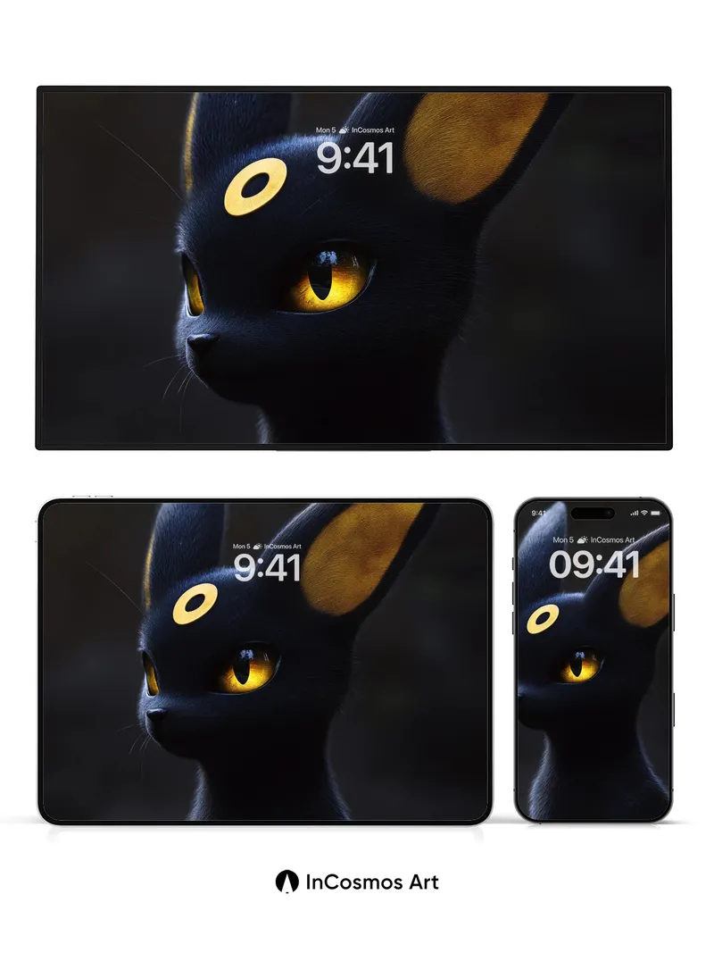 Shadow Whispers Wallpaper with Golden Eyes