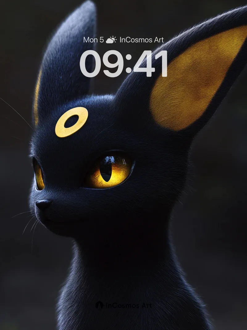 Shadow Whispers Wallpaper with Golden Eyes