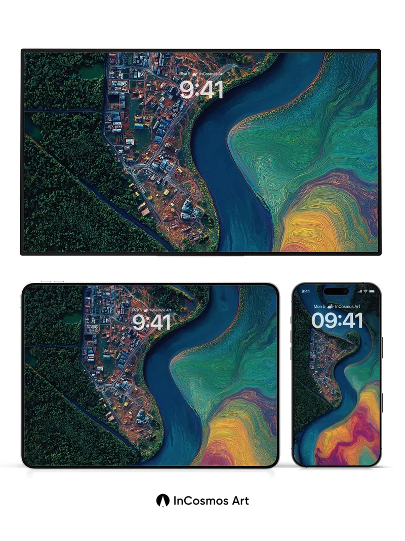 River of Color Wallpaper with Living Pigments