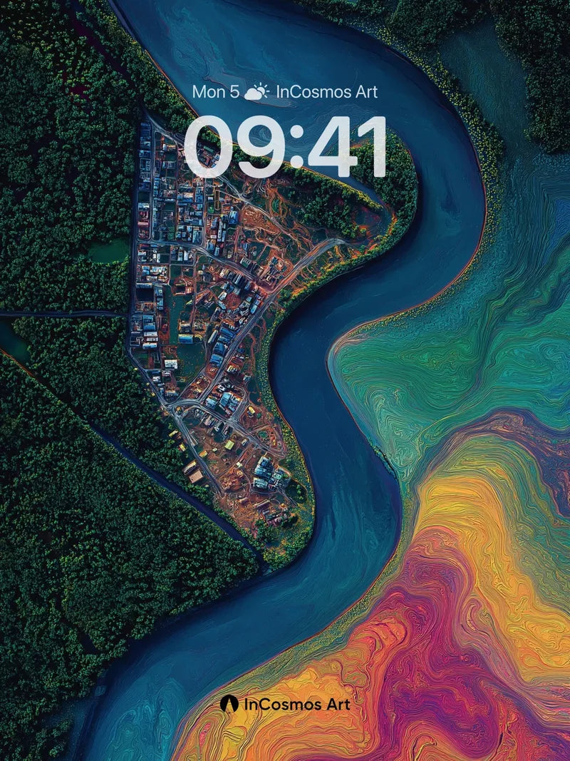River of Color Wallpaper with Living Pigments