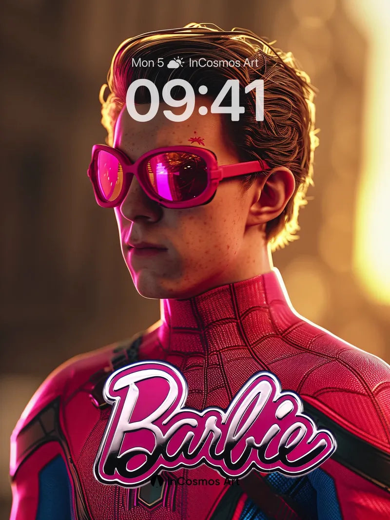 Pink Prism Wallpaper with Spider-Verse Twist