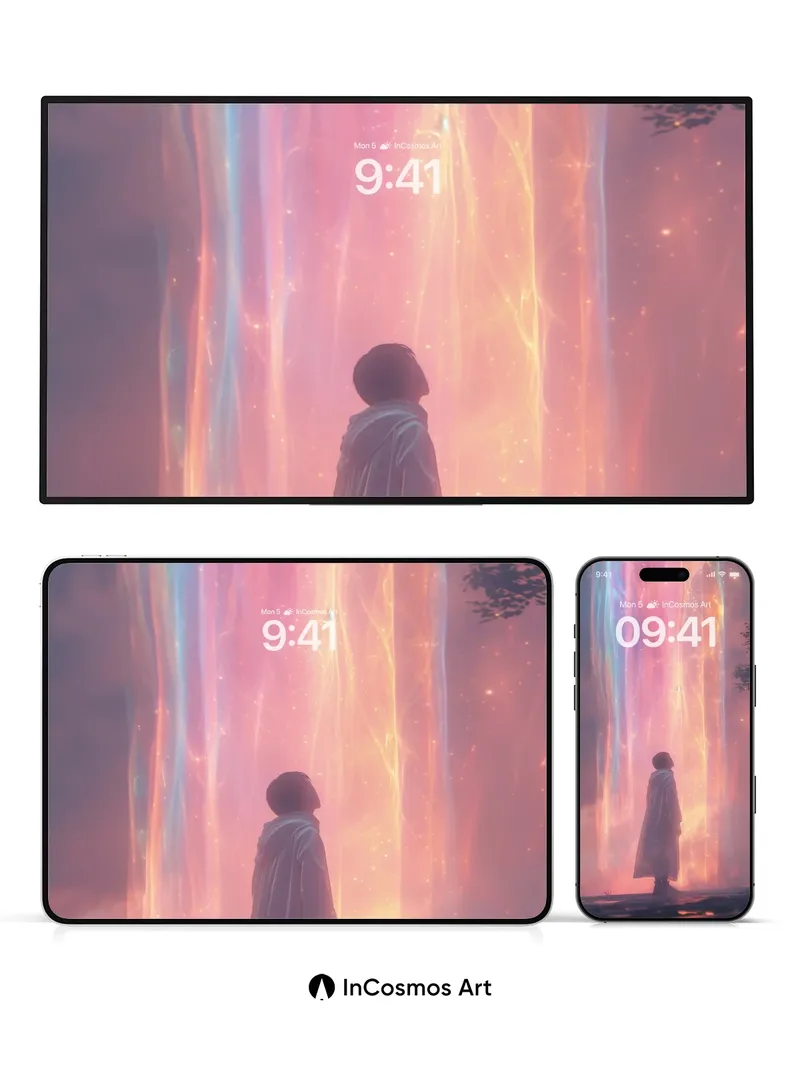 Silent Aurora Wallpaper with Cosmic Veil