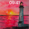 Crimson Horizon Wallpaper with Lighthouse Echo wallpaper for iPhone, iPad & Mac