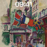 Frenetic Streetlife Wallpaper with Flagged Balconies wallpaper for iPhone, iPad & Mac