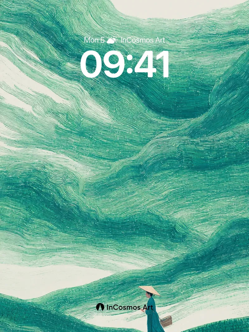 Serenity Wave Wallpaper with Floating Lines wallpaper for iPhone, iPad & Mac