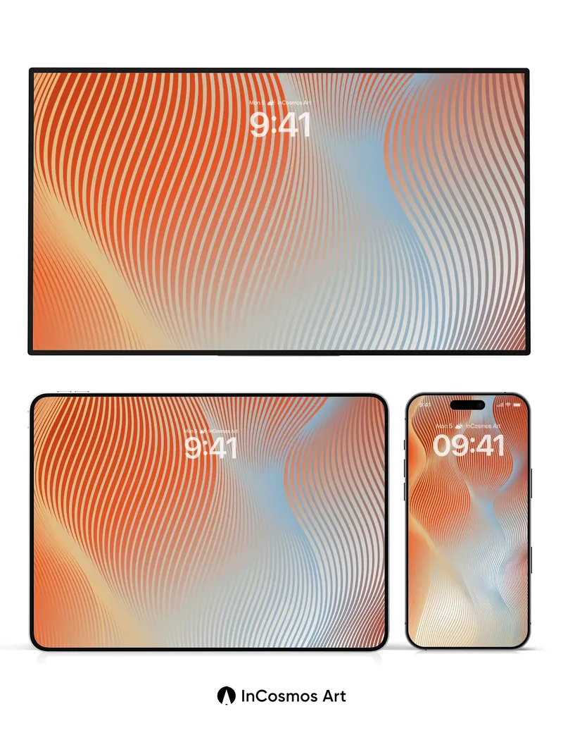 Luminous Wave Wallpaper with Hidden Rhythms