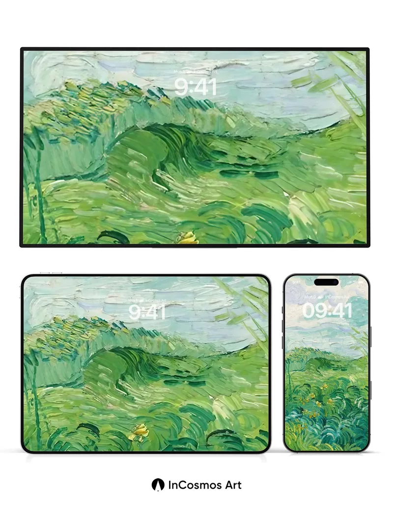 Whirlwind Meadow Wallpaper with Van Gogh's Touch