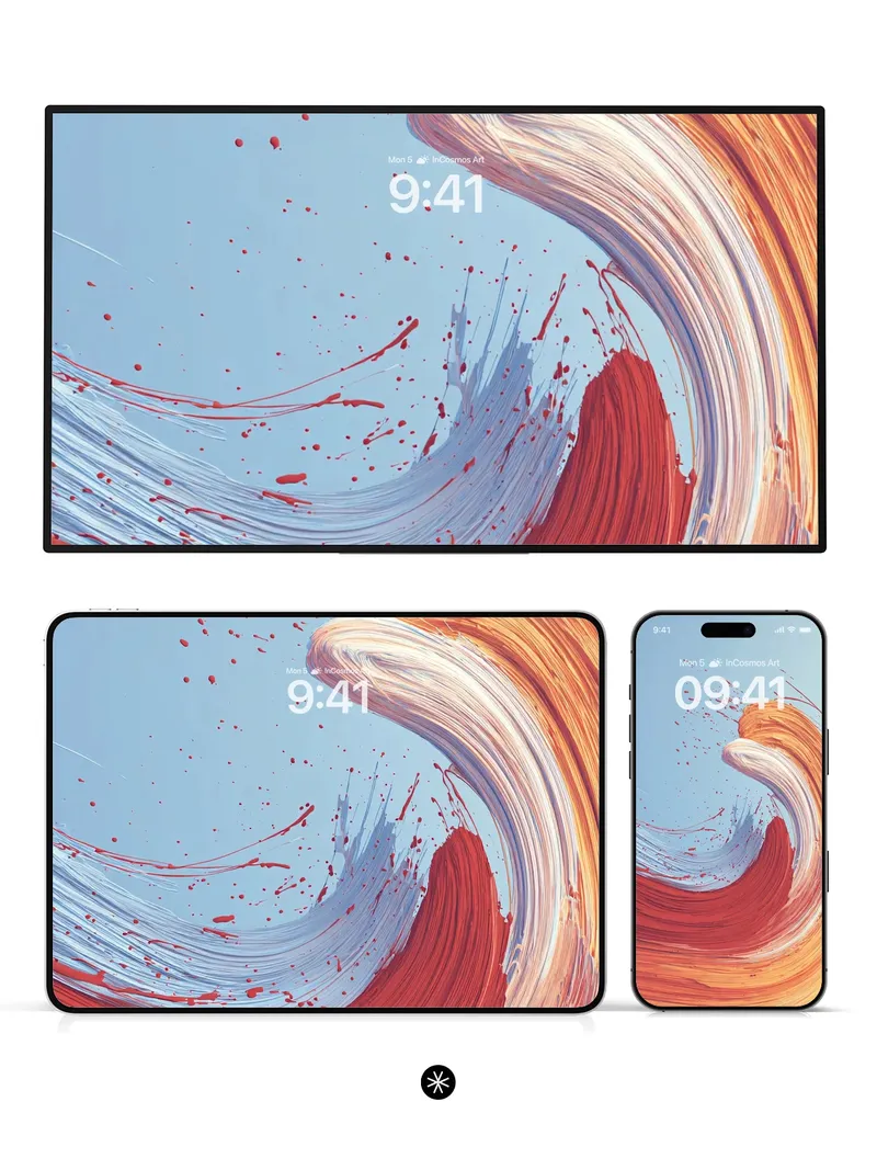 Fiery Wave Motion Abstract Wallpaper