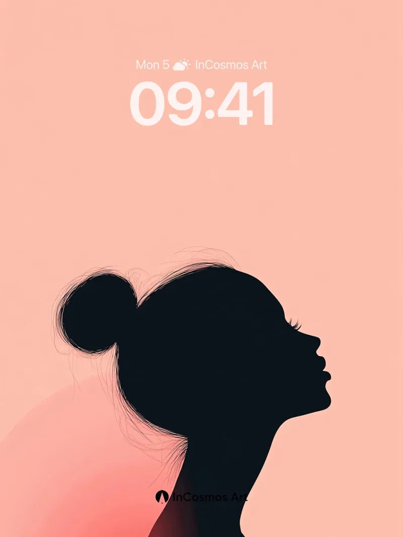 Silhouetted Grace Wallpaper with Soft Gradient Hues